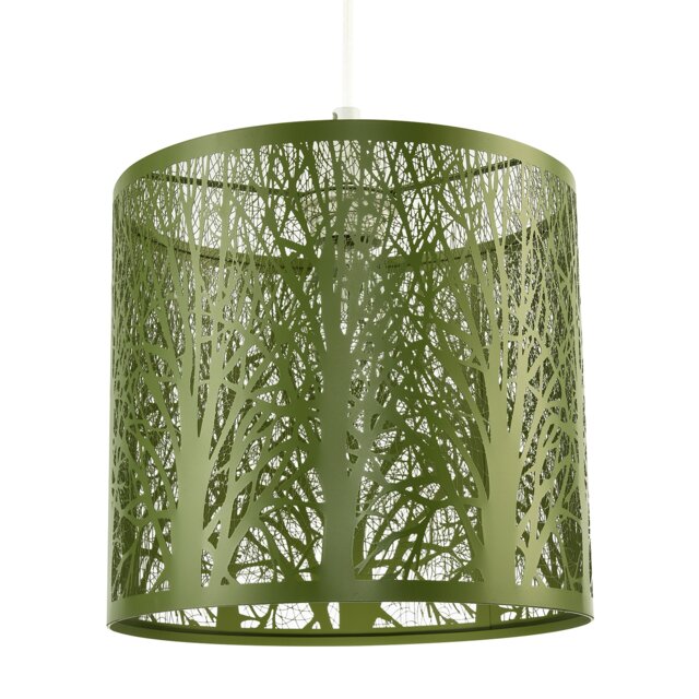 Unique and Beautiful Olive Green Metal Forest Design Pendant Shade
