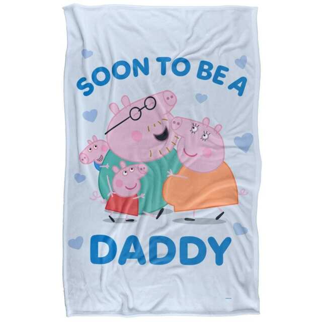 Peppa Pig Soon To Be Daddy Pig Blanket - White - One Size