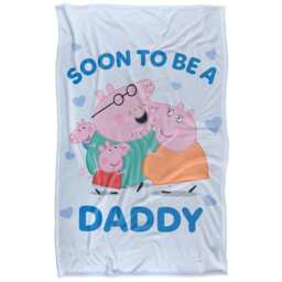 Peppa Pig Soon To Be Daddy Pig Blanket - White - One Size