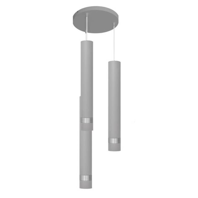 Tuba Cluster Pendant Ceiling Light Grey, Chrome 30cm