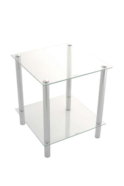 Matrix 2-Tier Clear Glass Shelving Rack/Side End table
