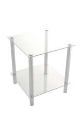 Matrix 2-Tier Clear Glass Shelving Rack/Side End table
