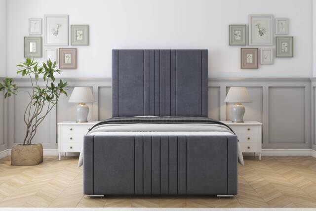 "Sloomy Harrington Steel Plush Bed Frame With 50"" Upholstered Headboard 2'6 Small Single"