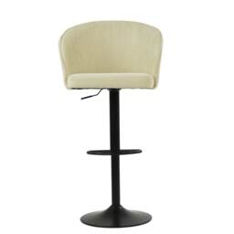 Lakeland Furniture Franklin Natural Cream Fabric Black Gas Lift Base Bar Stool