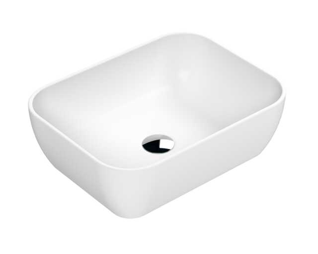 Balterley Nova Contemporary Square Bathroom Countertop Basin, Soft Square Design White Matt White 1