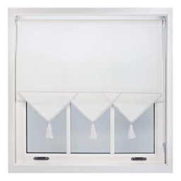 120cm Triangle Edge Sheer Linen Roller Blind Metal Fittings