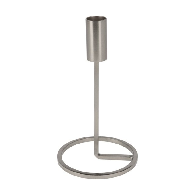 Metal Candlestick Taper Candle Holder Stand Home Decor Wedding Table Centrepiece Multi 1x Silver 19cm