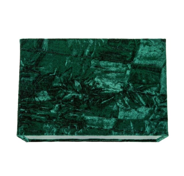 Contemporary Designer Forest Green Crushed Velvet Fabric Rectangular Lamp Shade Green Forest Green 1