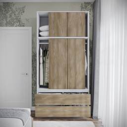 120cm 3 Sliding Doors Children Kids Wardrobe Bedroom Storage Closet Hanging Rail Multi Black with White Doors 1