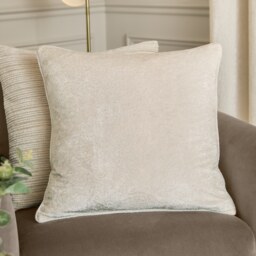 Paoletti Lustre Velvet Cushion Cream Ivory