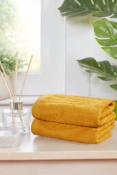 Safari Pure Cotton Face Cloth Towels Set Of 4 Yellow Face cloth 4