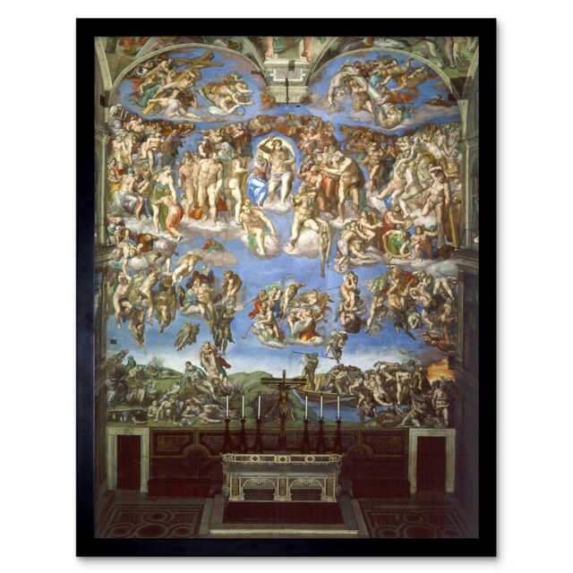 Michelangelo The Last Judgement 1541 Old Master Framed Wall Art Print