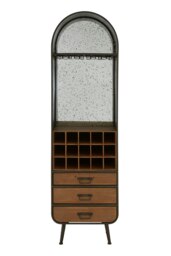 Interiors by Premier Industrial Bar Cabinet, Ample Storage Wooden Shelves, Durable Wine Storage Tall Bar Unit, Wooden Cabinet Brown
