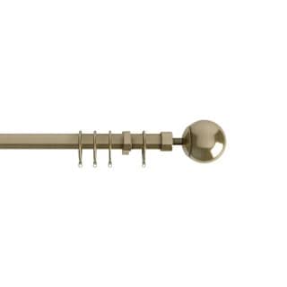 22-25mm Antique Brass Finesse Ball End Metal Curtain Pole Set 170 - 300cm Bronze Bronze