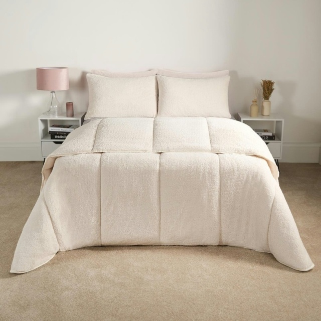 Ohs Soft Teddy Fleece Coverless Tog Duvet And Pillowcase