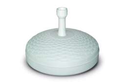 20L Rattan Garden Patio Parasol Base & Umbrella Stand White 1