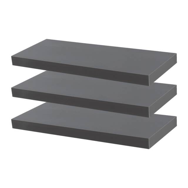 Harbour Housewares 60cm Floating Wall Shelf - Photo Gallery Bookshelf Wall Shelves for Storage & Display Grey Grey 6