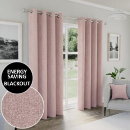Enhanced Living Austin Blackout, Thermal Blush Curtains with Eyelet Header (PAIR) - 66x72 inch (168x183cm)