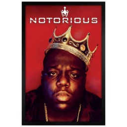 Black Wooden Framed Biggie Notorious Crown Maxi Poster Multi
