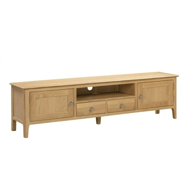 Solid Oak Widescreen TV/Media Unit Brown One Size 1