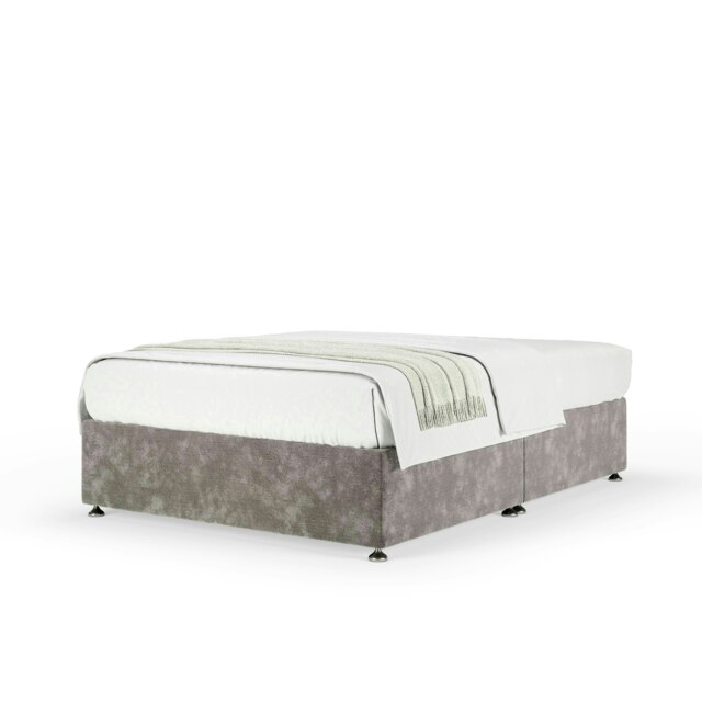 Majestic 1000 Pocket Sprung Silver Chenille Divan Set Small Double