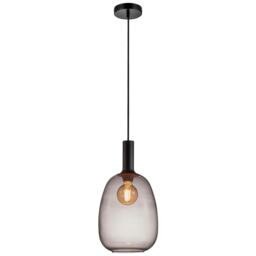 Nordlux Alton Indoor Pendant Light Black Glass E27 Hand Blown - Mains Powered, IP20