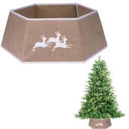 26.8Inch Christmas Tree Skirt Foldable Burlap Xmas Tree Stand Base Cover for Tree Decorations