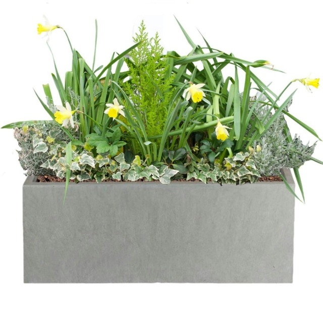 Window Box Light Concrete Grey Garden Planter L40 W17 H17.5 cm, 16 ltrs Cap.