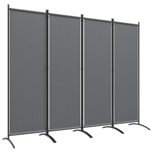 Outsunny 4 Panel Folding Room Divider, Portable Metal Partition Separator Grey Dark Grey 1