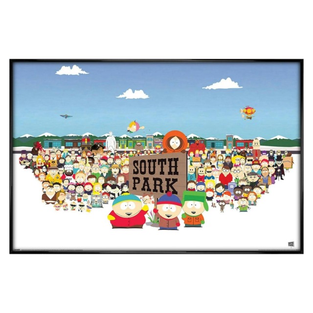 Gloss Black Framed South Park Characters Maxi Poster Multi