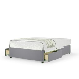 Silver Plush Velvet 2 Drawer Divan Base Double