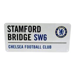 Chelsea FC Official Football Metal Street Sign - White/Black/Blue - One Size