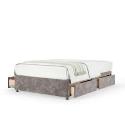 Memory Maestro Memory Foam Silver Chenille 4 Drawer Divan Set Super King