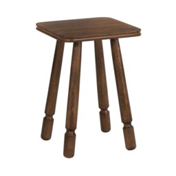 MH London Olive Square Side Table, Mango Wood End Table with Turned Legs