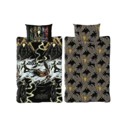 Black Adam Duvet Cover Set - Black/Yellow/Grey - Single Black Single
