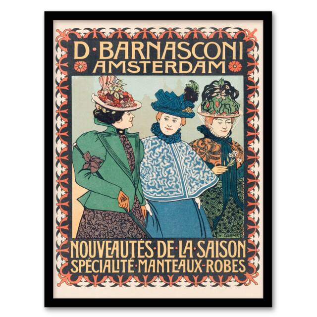 Johann Georg van Caspel Framed Wall Art Barnasconi Clothes Advert Home Décor