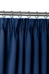 Essential Woven Thermal Blackout Pencil Pleat Curtains 116cm x 137cm Navy Blue Blue