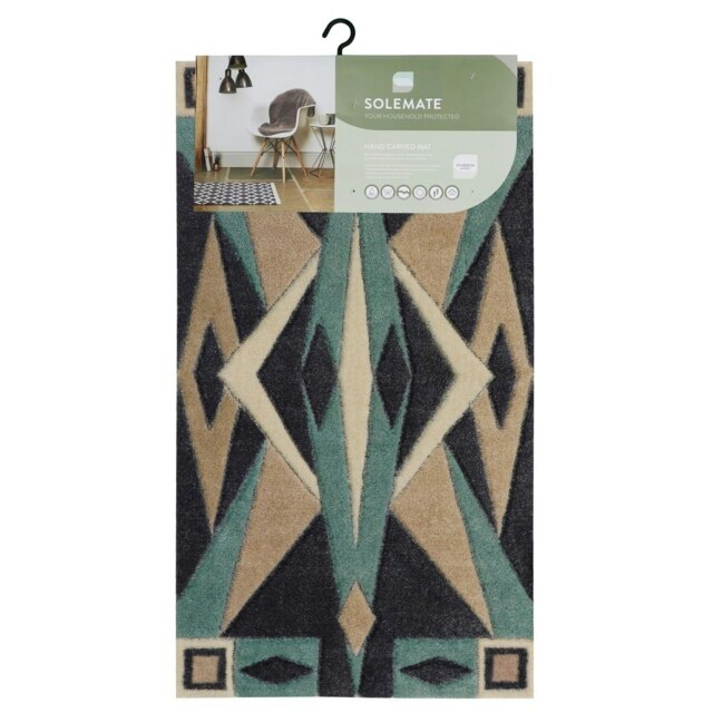 JVL Solemate Hand Carved Machine Washable Door Mat 57x100cm - Art Decor