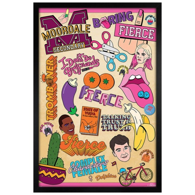 Black Wooden Framed Sex Education Infographic Maxi Poster Multi