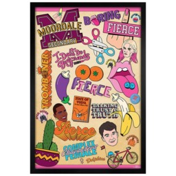 Black Wooden Framed Sex Education Infographic Maxi Poster Multi