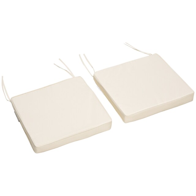 Outsunny 45 x 45cm Replacement Garden Seat Cushion Pad with Ties, Cream White
