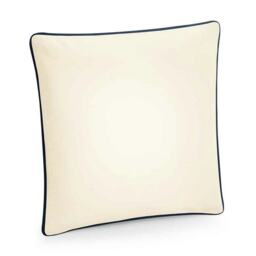 Westford Mill Fairtrade Piped Cushion Cover - Natural/French Navy - One Size