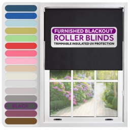 Blackout Roller Blind 95cm Wide x 210cm Long Black Black
