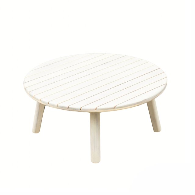 Direct Wicker Weather-Resistant Wooden Coffee Table - Naturally Sanded Solid Wood Outdoor Table for Garden & Patio