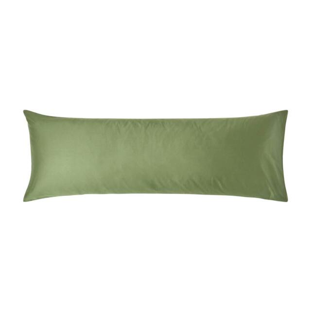 Homescapes Moss Green Organic Cotton Housewife Pillowcase 400 TC - Body Pillowcase Green
