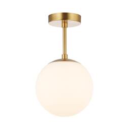 Traditional Glass Globe IP44 Bathroom Ceiling Light Fixture in Brushed Gold Gold Gold 1