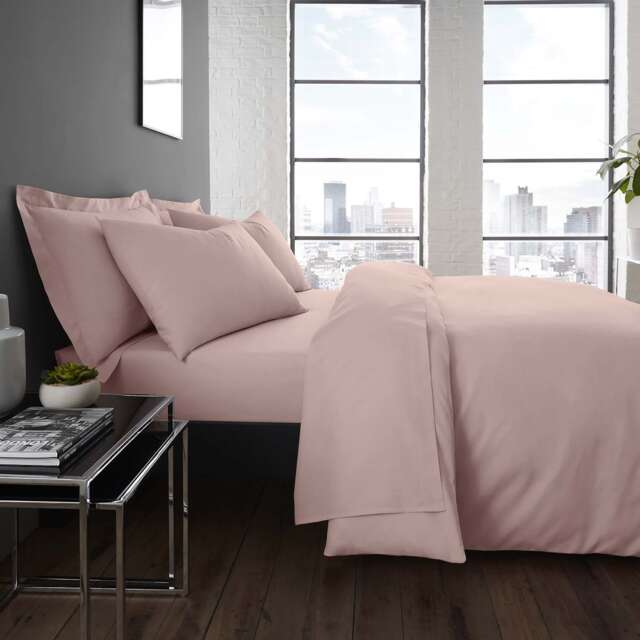 Serene Plain Dyed Fitted Bed Sheet Blush