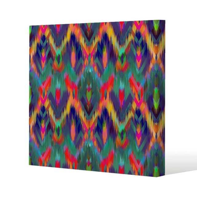 Abstract ethnic ikat pattern (Canvas Print) Cream