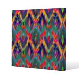 Abstract ethnic ikat pattern (Canvas Print) Cream