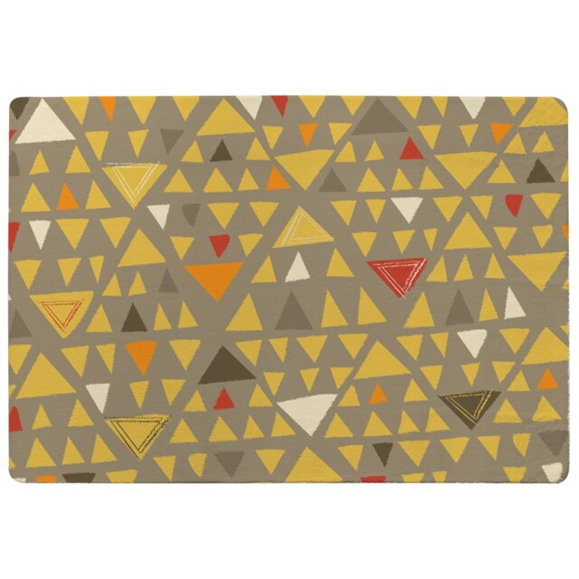 Yellow Geometric Triangles Rug Multi